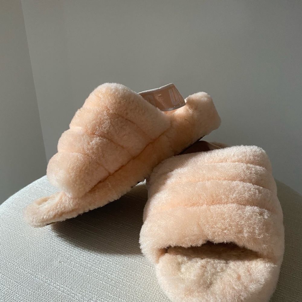 UGG Fluff Slipper Slingback slides - soft coral